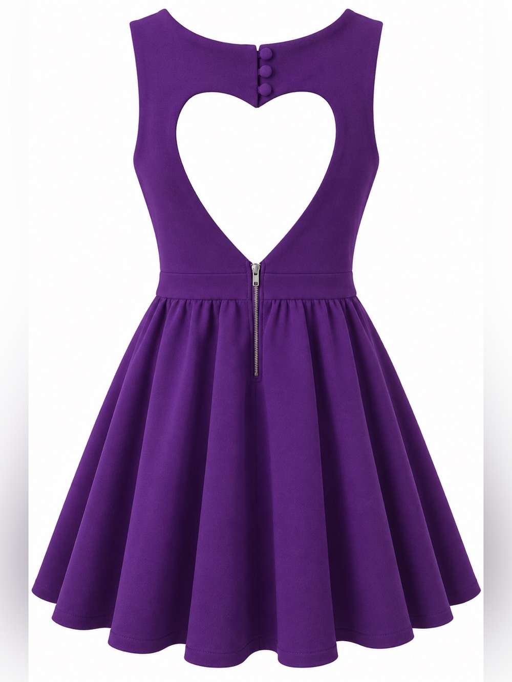 Material Girl Purple Heart Back Fit & Flare Skater Dress Large